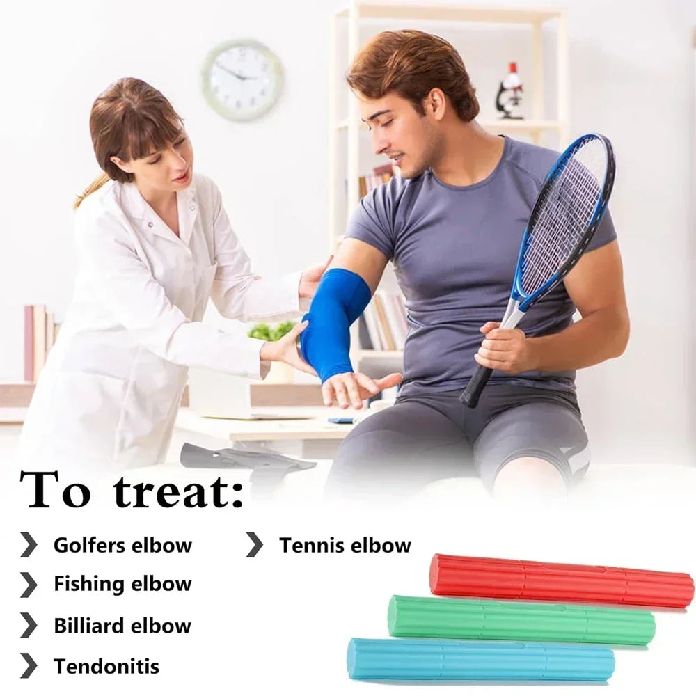 1Pcs Tennis Elbow Therapy Flexible Bar, Flex Therapy Bar Strengthener, Resistance Bar for Golfers Elbow, Forearms Pain Relief