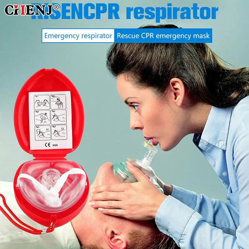 Máscara de respiración Artificial unidireccional, máscara de primeros auxilios, entrenamiento de RCP, máscara de respiración, protección, accesorios de máscara de rescatistas, 1 ud.