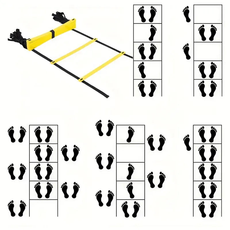 Escalera de agilidad deportiva para fútbol, correa de nailon ajustable para saltar, velocidad, Fitness, coordinación corporal, herramienta de entrenamiento de calentamiento